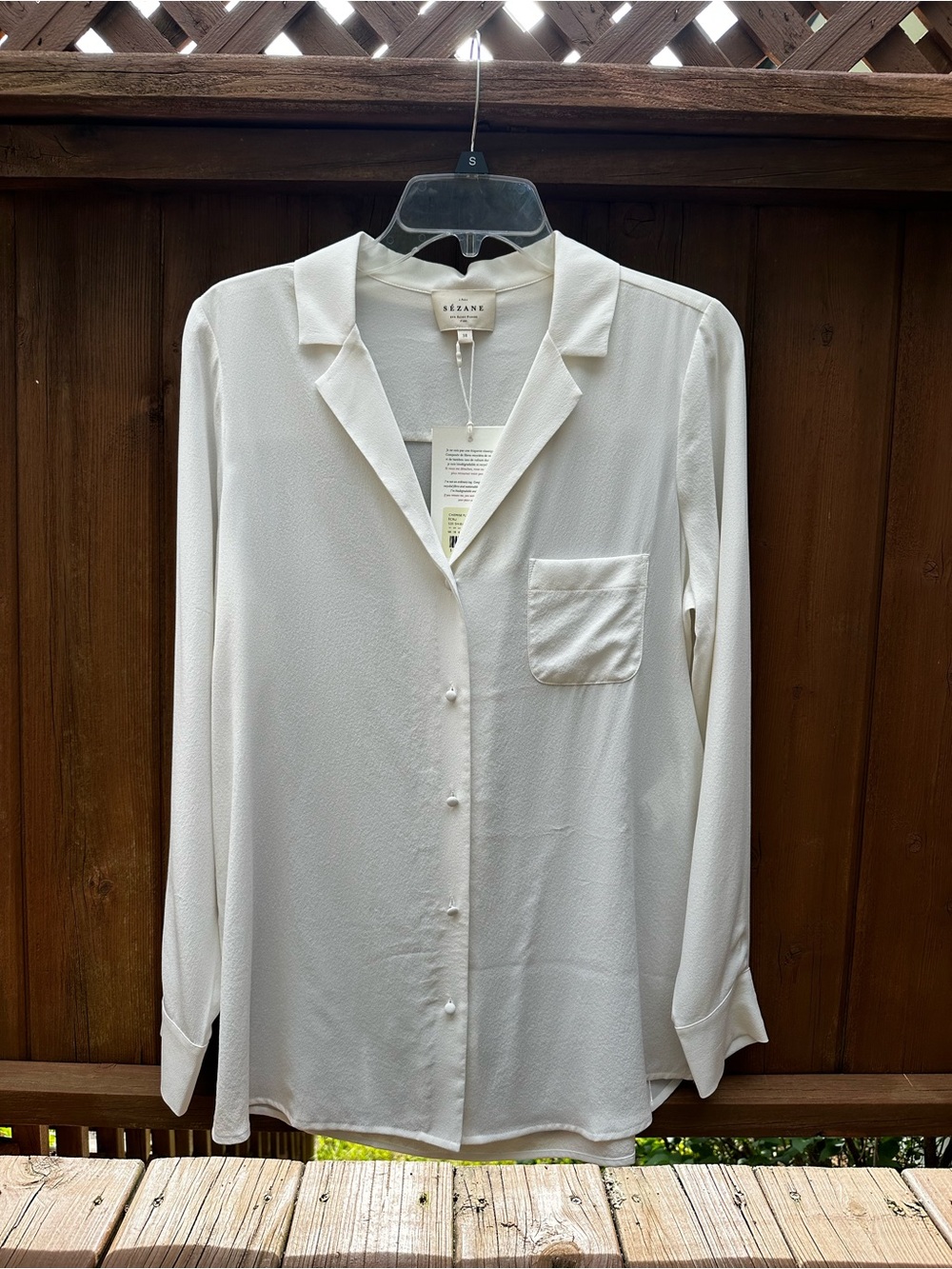 Sezane Florence Crepe Silk Blouse NWT - Picture 4 of 11